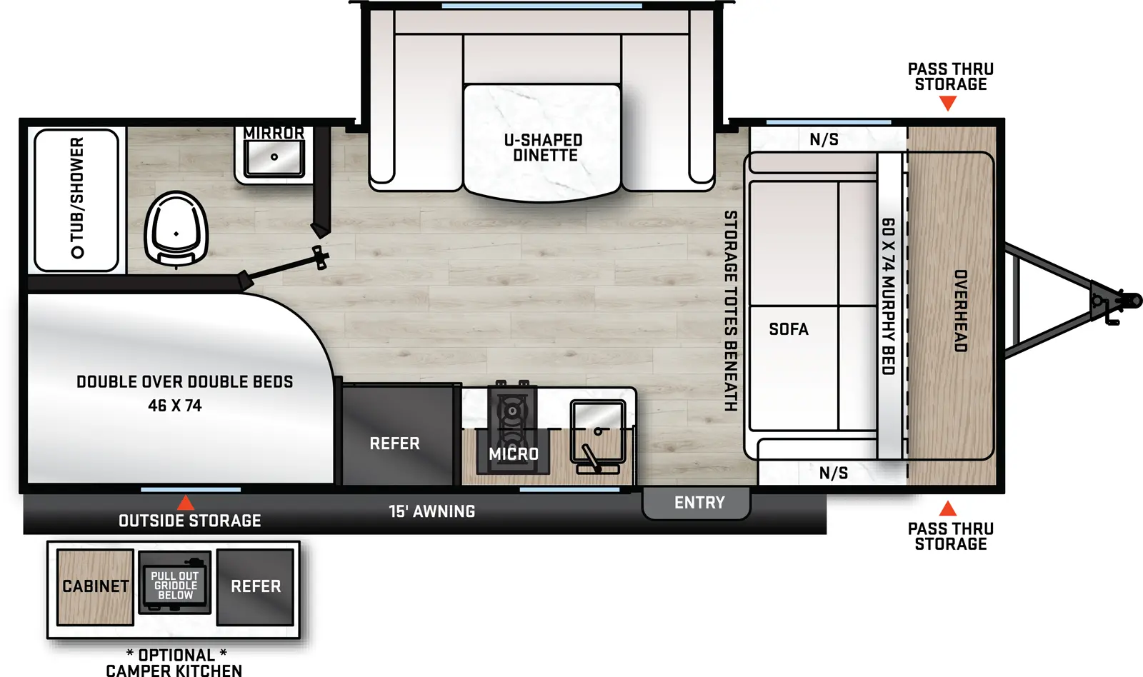 Aurora 180BHS Floorplan